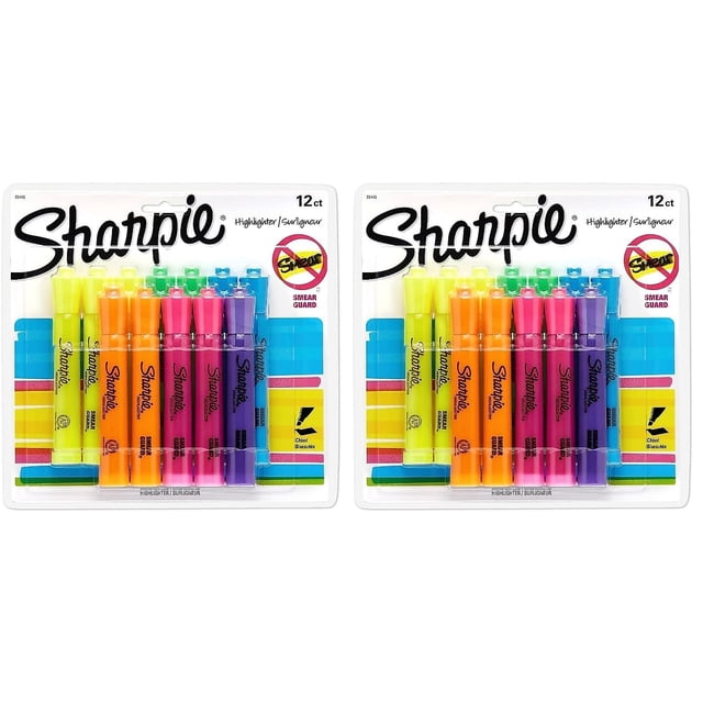 Marcadores fluorescentes Sharpie estilo tanque tinta surtida paquete de 12 x 2