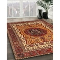 thumbnail image 3 of Ahgly Company Machine Washable Indoor Square Abstract Saffron Red Area Rugs, 8' Square, 3 of 7
