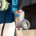 thumbnail image 3 of 20oz Tumbler with Lid and Straw Stainless Colorful Daisy Steel Vacuum Insulated Water Coffee Tumbler Cup, Double Wall Vacuum Insulated Travel Mug Reusable Tumblers for Ice Drinks, Hot Beverage, 3 of 7
