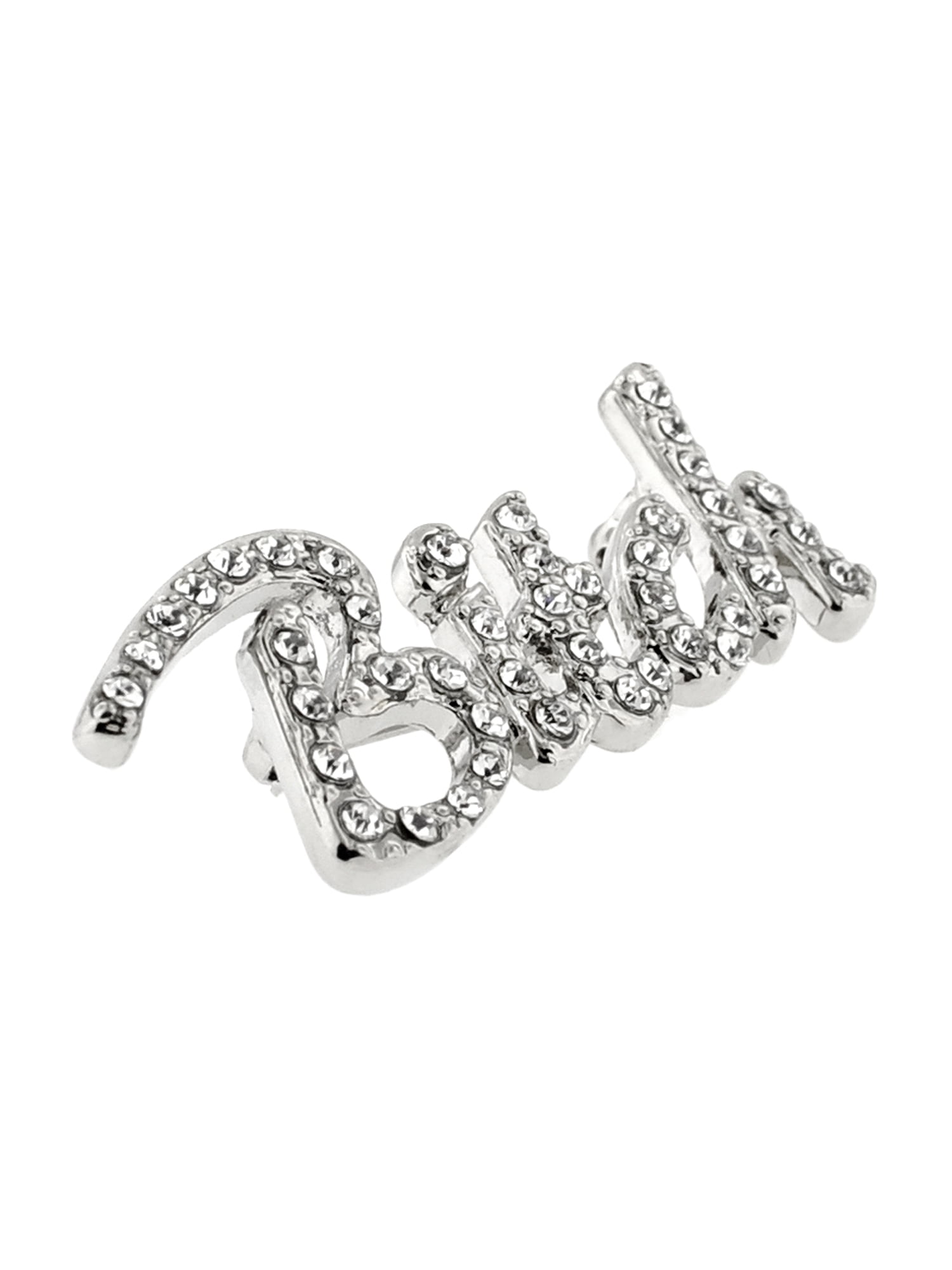 PinMart Silver Plated Rhinestone Bitch Trendy Brooch Pin