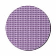 thumbnail image 1 of Geometric Mouse Pad for Computers, Rhombus Checks Pattern with Rays Design Abstract Ornamental Shapes, Round Non-Slip Thick Rubber Modern Gaming Mousepad, 8" Round, Lavender Purple, by Ambesonne, 1 of 2