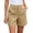 Khaki, variant on Bloomae Women Stretchy Shorts Trendy Solid Color Button Elastic High Waisted Short Pants Lightweight Summer Dressy Casual Chino Shorts with Pockets