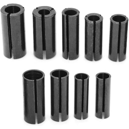 

Woodworking Router Chuck Collet Adapter - 9Pcs Cutter Chuck Collet Adapter Split Ring Cutter Holder