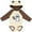 Natural & Brown w Ears, variant on Inktastic Cute Woodland Animal Raccoon Boys or Girls Long Sleeve Baby Bodysuit