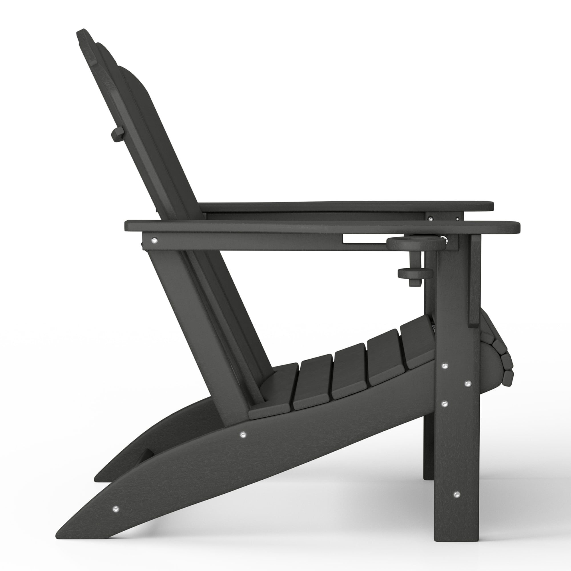 WestinTrends Highland Outdoor Patio HDPE Adirondack Chairs With Cup Holders (Set of 8), Gray