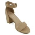 thumbnail image 4 of Cityclassified Shoes Women Low Chunky Block Heel Sandals Open Toe Ankle Strap CAKE-S Camel Natural Nubuck Suede 6, 4 of 5