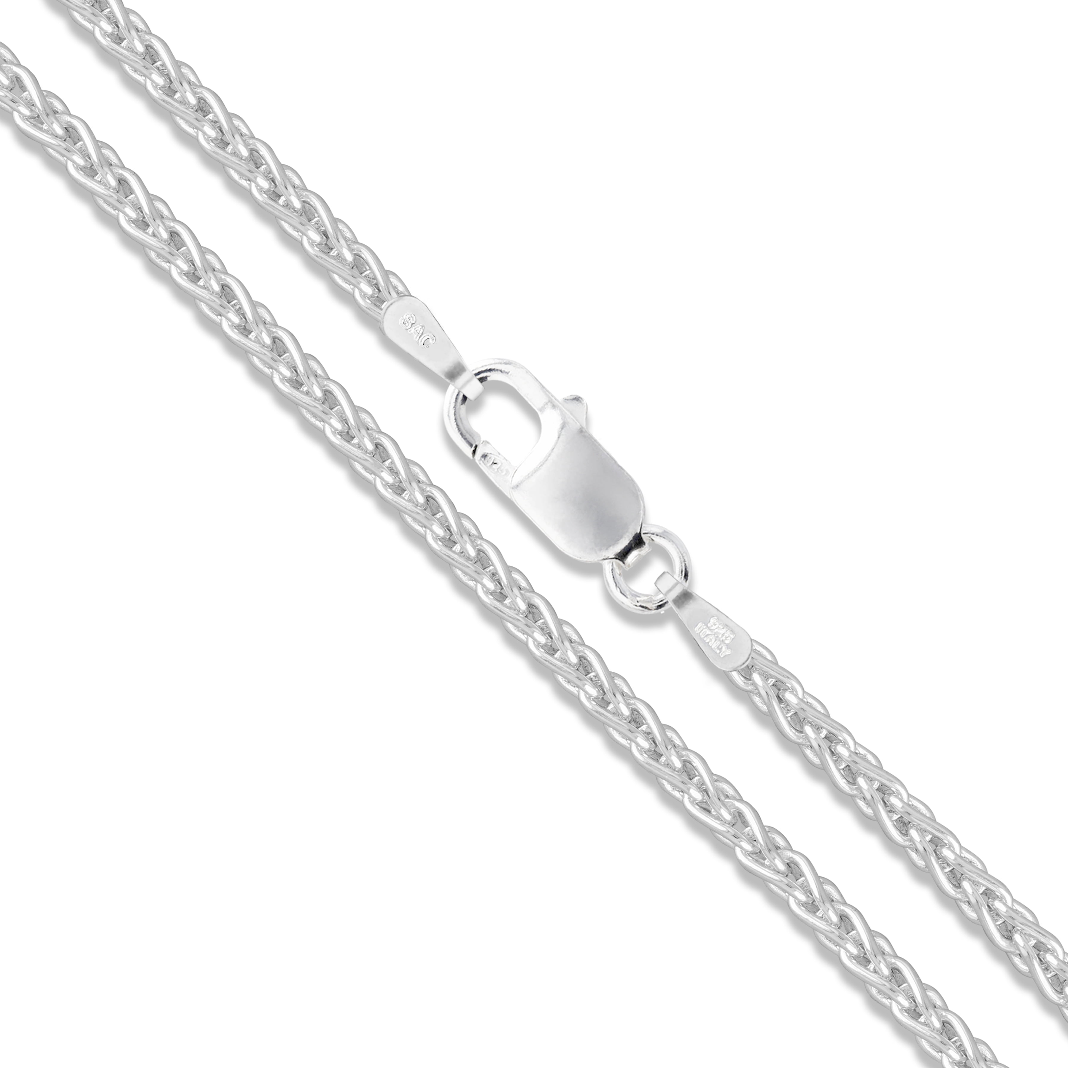 Sterling Silver Wheat Chain 1.5mm Solid 925 Italy Foxtail Spiga Necklace 16&quot; Jewelry Female Unisex