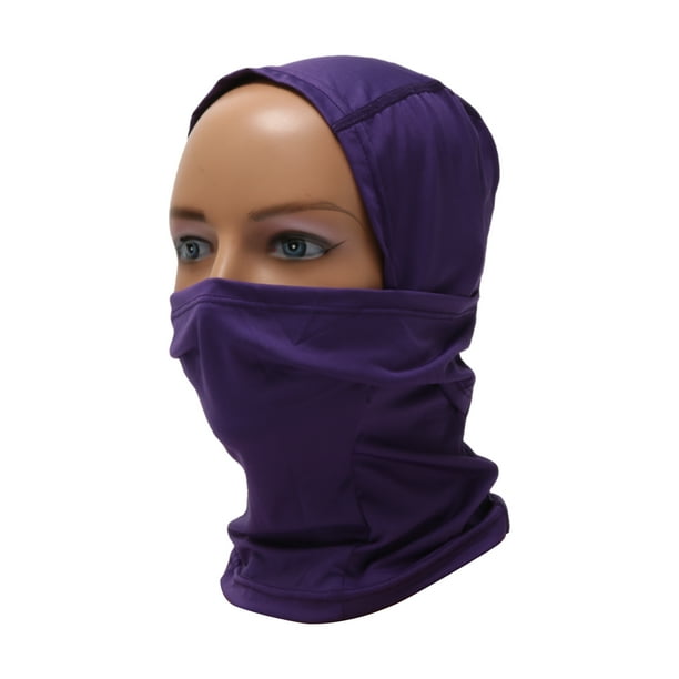 Máscara Facial Completa de Poliéster a Prueba de Viento, de Secado Rápido Púrpura Profundo 1 Pcs