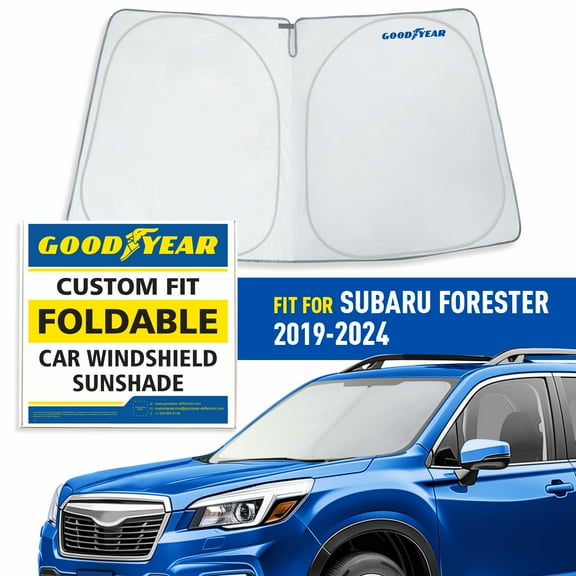 Goodyear Foldable Windshield SunShade for Subaru Forester 2019-2024, SUV car accessories, Sunshade Cover, Sun Shade Car Windshield, Window Sun Blocker - GY008279