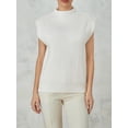 thumbnail image 2 of Fortune Women Sweater Vest Sleeveless Mock Neck Knit Tops Solid Color Loose Crop Top, 2 of 9