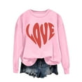 thumbnail image 5 of Sweatshirts For Women 2024 Heart Graphic Print Round Neck Long Sleeve Blouse Valentines Day Fall Winter Pullover Active Wear Women Jacket Zip Suits Women Ladies Zip up Shirts Casual Pullover, 5 of 6