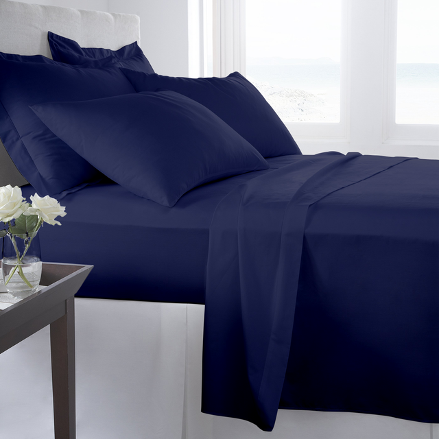Boston Linen Co. 100% Cotton Sheet Set Percale Weave Hotal Quality 300 Thread Count Bedding Set Ultra Soft Bed Sheets Fits Mattress Upto 16” Deep