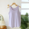 thumbnail image 2 of Plebaso Women's Pajama Tank Tops Built in Bras Sleeveless Soft Shirts Basic Undershirts Sleep Tops for Women, 2 of 5