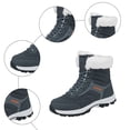 thumbnail image 7 of Winter Hiking Boots for Women Men Trendy Lace up Outdoor Ski Booties Plush Warm Antislip High Top Snow Boots Gray Size 7.5, 7 of 7