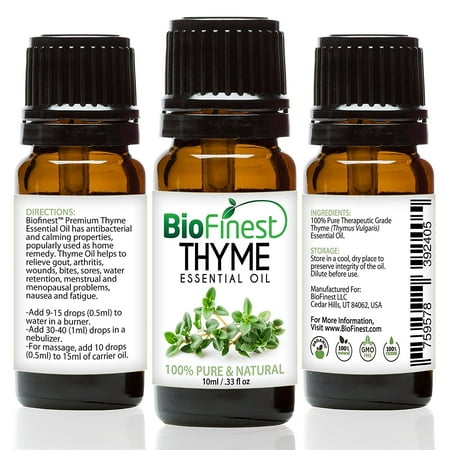 BioFinest Thyme Oil - 100% Pure Thyme Essential Oil - Premium Organic - Therapeutic Grade - Aromatherapy - Boost Memory - Balance Hormone - FREE E-Book (Best Essential Oils For Hormone Balance)