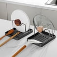 thumbnail image 4 of Stainless Steel Pot Lid Holder, Multi-Functional Kitchen Organizer for Cutting Boards & Spatulas, Countertop Drip Tray for Kitchen Storage, 4 of 6
