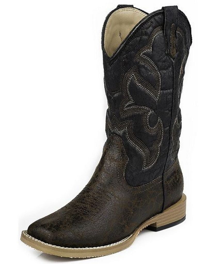 Roper Western Boots Boys Kids Stitch Youth Black 0911919000066 BL