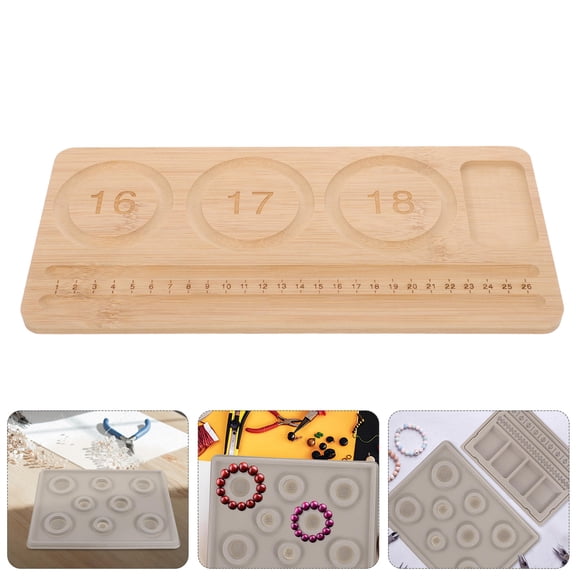 SEWCHICS Wooden Bead Board Tray with Soft Fabric Lining for Jewelry Making, Crafting, and Bead Organization