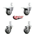 thumbnail image 2 of 3.5 Inch Thermoplastic Rubber 3/4 Inch Square Stem Caster Set 2 Total Lock Brake, 2 of 2