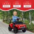 thumbnail image 3 of 15W 6V Electric Truck Car, Battery Powered Electric 4 Wheeler Off-Road Truck w/MP3, USB, Led Lights and Storage Area, 3 of 7