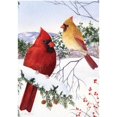 thumbnail image 1 of Premier Illuminated House Flag - Cardinals and Hemlock, 1 of 1