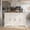 White, variant on Deluxe Living 60" Rolling Kitchen Island Cart with Drop Leaf, Storage, Power Outlets, Mobile Islands with Drawers and Open Shelves,Black