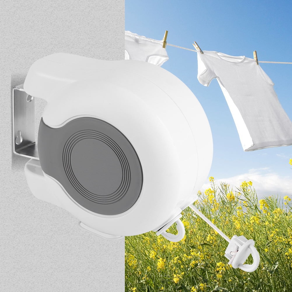 13m Wall-Mounted Retractable Double Clothes Drying Line Washing Landry Tool 