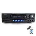 thumbnail image 3 of Pyle PT265BT Bluetooth 200 Watt Digital Karakoe Receiver Amplifier Bundle Combo With 4x 6.5'' Inch 2-Way Wall Mount Speakers + Wireless Handheld Dual Microphone System + Enrock 50 Ft 16g Speaker Wire, 3 of 14