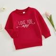 thumbnail image 2 of Toddler Girl Long Sleeve Shirt Valentine Day Crew Neck T Shirt Letter Print Full Sleeve Warm Fabric Soft Fit Girls Long Sleeve Shirt Red 3 Years-4 Years, 2 of 7