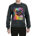 thumbnail image 3 of Funny Neon Pug | Dean Russo Art Animal Lover Unisex Crewneck Sweatshirt, Heather Black, 3X-Large, 3 of 6