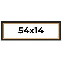 54x14 Frame Gold Real Wood Picture Frame Width 2.25 Inches | Interior Frame Depth 0.5 Inches |