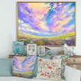 thumbnail image 2 of Gorgeous Clouds Over Colorful Flowers In Field 32 in x 24 in Framed Painting Canvas Art Print, by Designart, 2 of 5