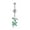 1, variant on Sexy Star Moon Belly Button Ring Green CZ Tassels Navel Ring Body Jewelry-16