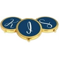 thumbnail image 4 of Koyal Wholesale Gold Compact Mirror Bridesmaid's Wedding Gift, Navy Blue, Monogram Letter I, 1-Pack, 4 of 5