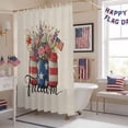 thumbnail image 5 of Independence Day Flower Shower Curtain, 48" x 72", U.S. Flag Freedom Floral Retro Linen Waterproof Bathroom Curtain Washable Shower Curtain Set with 12 Hooks, 5 of 9