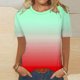 thumbnail image 5 of Camiseta de Manga Corta de Cuello Redondo Impresa Casual de la Moda de las Mujeres, Poliéster Ligero para el Uso Diario, 5 of 8