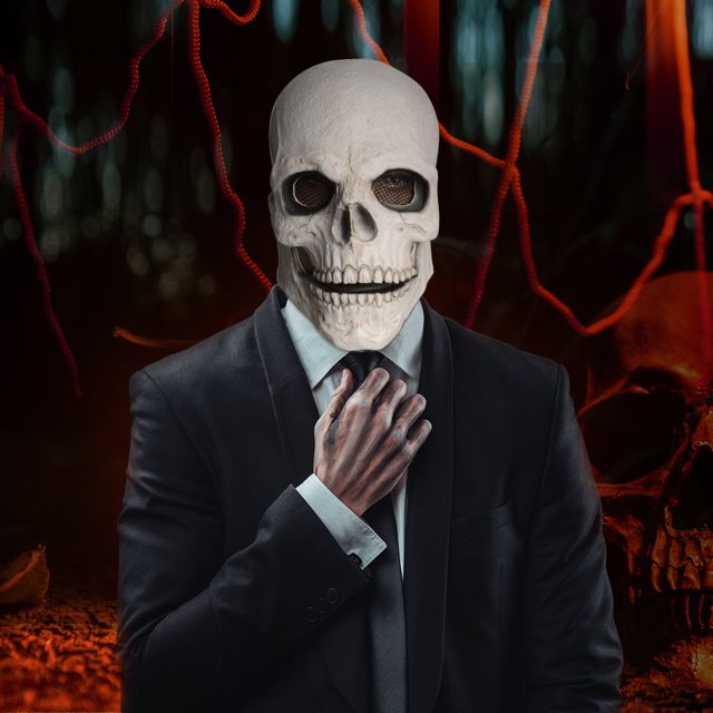 Máscara de calavera de cabeza completa con mandíbula móvil, máscara de esqueleto, Cosplay de Halloween yeacher cubierta de la cara