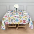 thumbnail image 3 of White Dog Paw Footprint Square Tablecloth,Waterproof Square Table Cover,Wipeable Spillproof Washable Table Cover for Home Kitchen Party Decor 42"X42"(107x107cm), 3 of 6