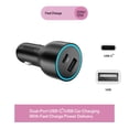 thumbnail image 5 of (2 pack) Onn 32W Dual USB-C and USB-A Port Car Fast Charger, USB-IF Certified, Compact Design, 5 of 13