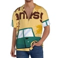 thumbnail image 1 of Balery Happy Thanksgiving Day Camisa Casual de Manga Corta con Botones para Hombre, Texturizada, Estilo Cubano, para Playa, Verano-Medium, 1 of 5