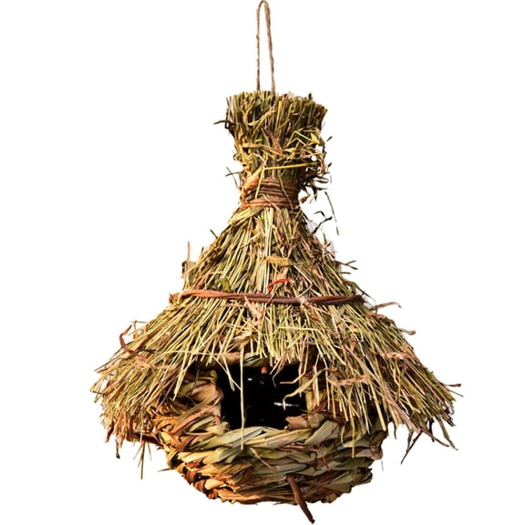 Bird Straw Handmade Woven Gourd Bird Gardening Decoration for Pet Birds and Nature Lovers