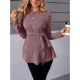 thumbnail image 4 of DOPI Women's Maternity Shirts Casual Long Sleeve Tie Front Ribbed Knit Pregnancy Tee Top, 4 of 6