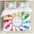 thumbnail image 3 of Ambesonne Animal Circle Lined Up Dragon Fish Pattern in Colors Sea Creature Aquatic Graphic Artwork Duvet Cover Set, 3 of 3