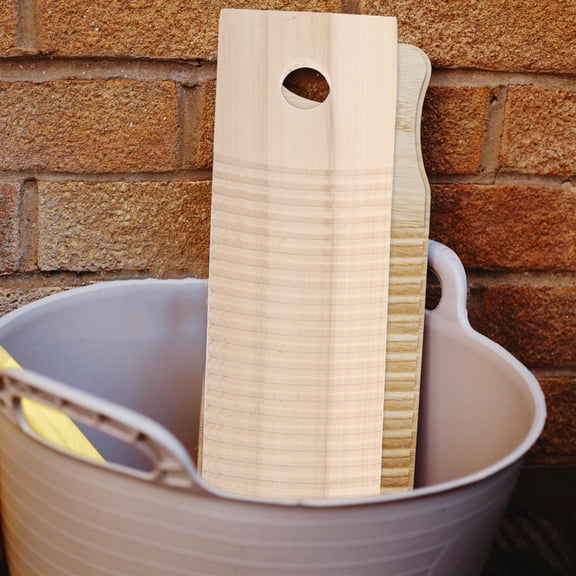 BESTYASH Portable Hand Washer with Beige Wood Washboard - Compact Household Laundry Tool, Easy to Use, 1 Piece for Efficient Hand Washing
