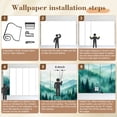 thumbnail image 5 of Wallpaper Misty Pine Forest Layered Mountain Landscape Watercolor Peel and Stick Wall Murals 100"H x 144"W Removable PVC Wall Paper Self-Adhesive Wall Paintings Art Decor for Bedroom Living Room, 5 of 7