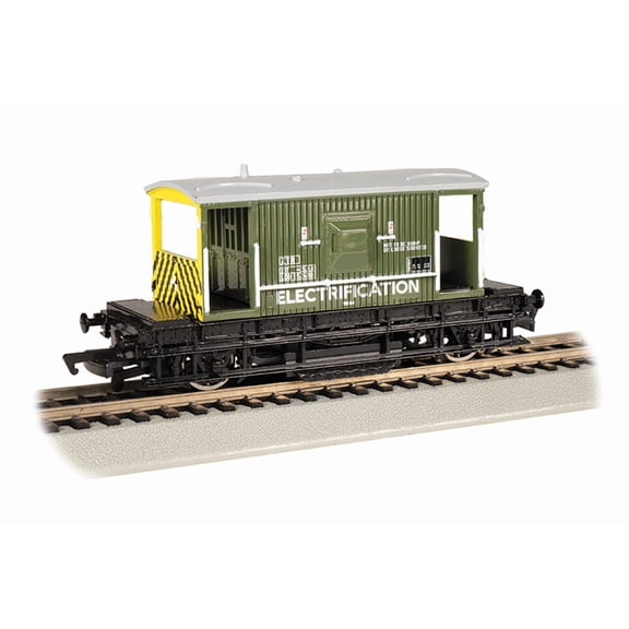 Bachmann Trains - British Brake Van Track Cleaning CAR - DEPARTMENTAL #LDB952490 (Electrification) with International Style Hook & Loop couplers - HO Scale (74904)