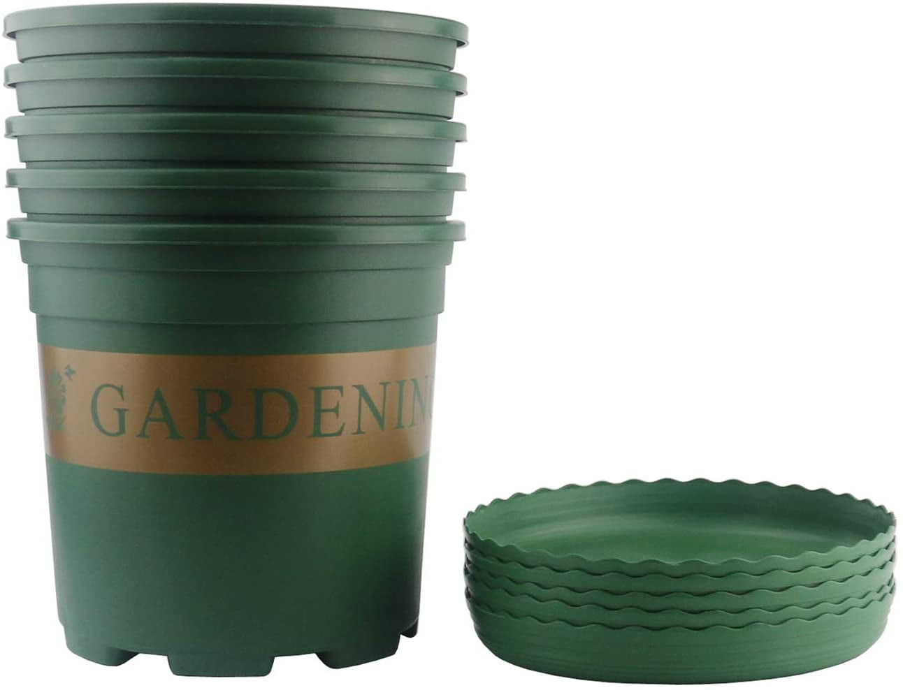 Details about   5PCS Gallon Durable Nursery Garden Planter Pots w 5PCS Pallet Green 3 Gallon 