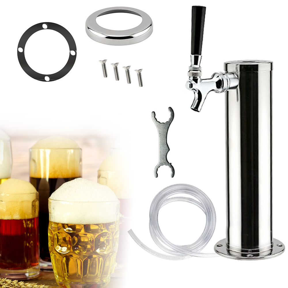 Miumaeov Beer Tower Dispenser Beer Faucet Draft Beer Tower Tap Dispenser Stainless Steel Beer Tap for Home Brewing Beer Kegging Bar Party