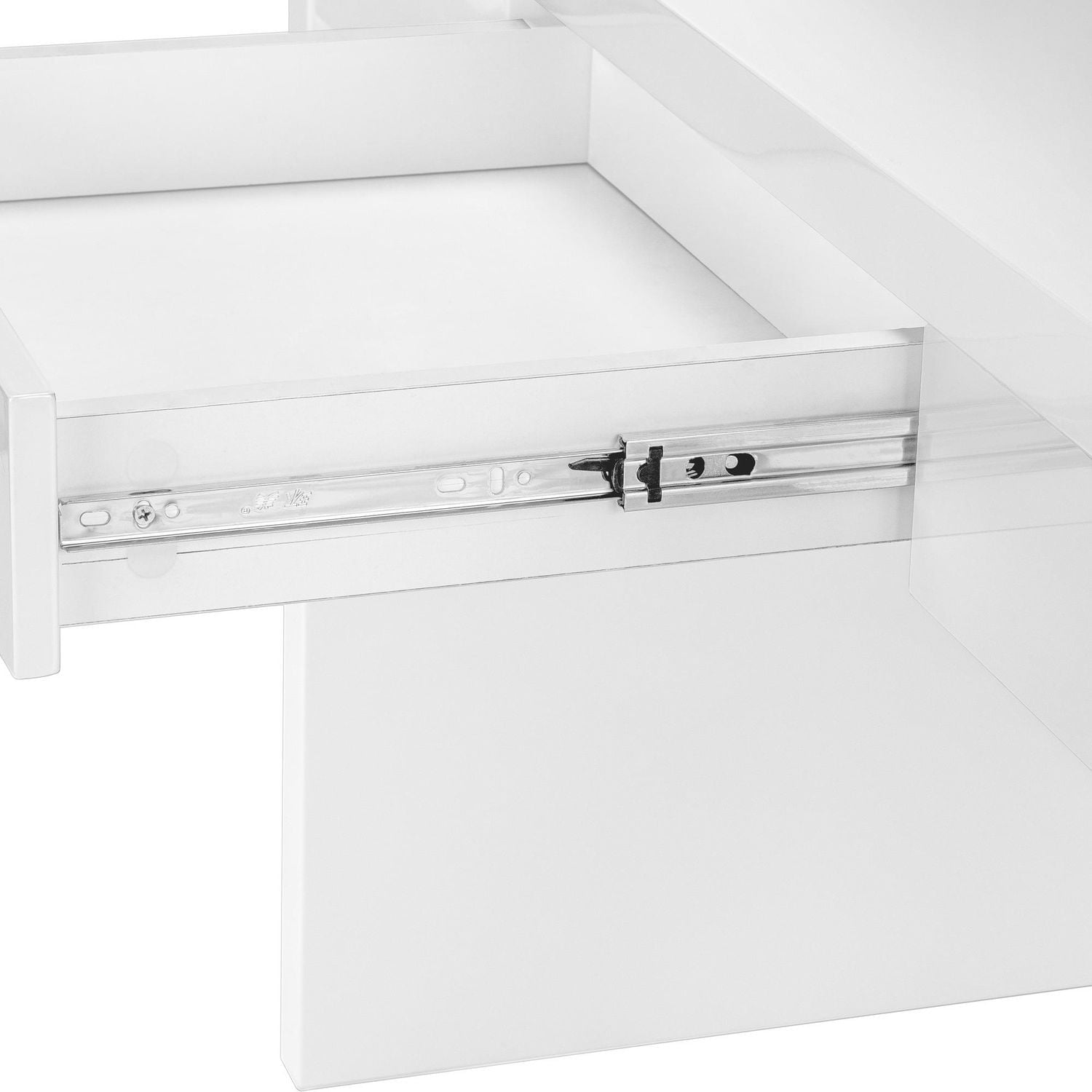 Monarch Specialties Computer Desk, Home Office, Laptop, Storage Drawers, 48"l, Work, Laminate, Glossy White, Contemporary, Modern