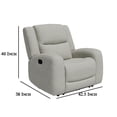 thumbnail image 4 of Gira Manual Recliner Chair with Contour Armrest- Wood Frame- Beige Fabric, 4 of 6